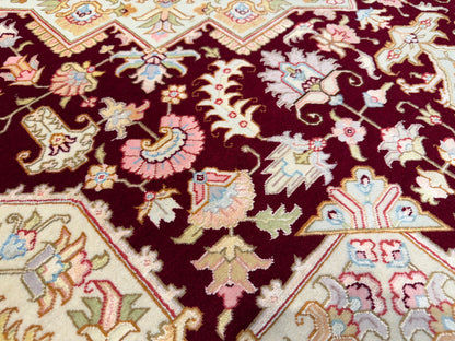Hand-Knotted 60 Raj Persian Tabriz Rug - 5'x7'1"