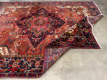 Hand-Knotted Persian Heriz Rug - 9’3”x12’2”