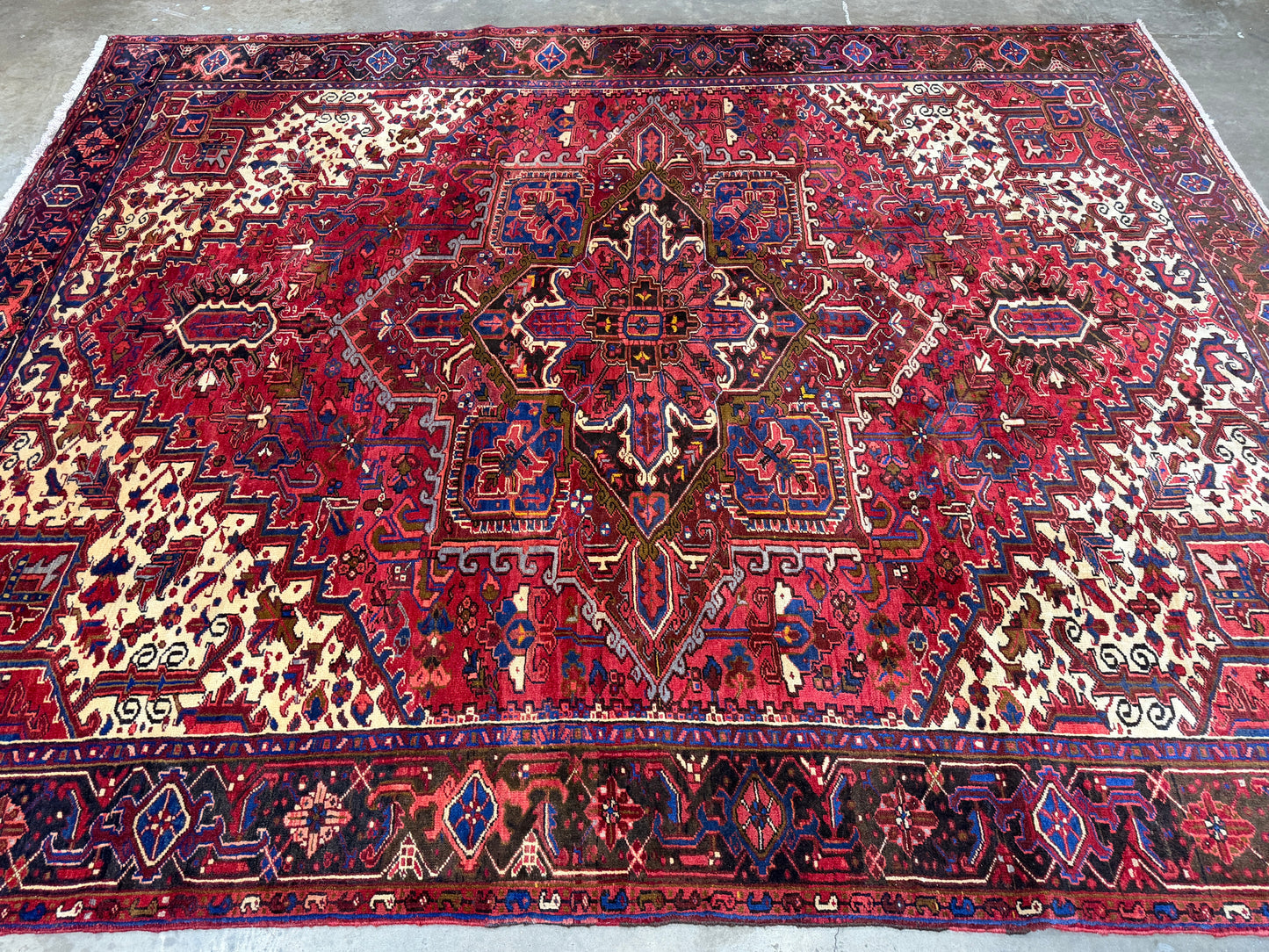 Hand-Knotted Persian Heriz Rug - 9’3”x11’9”