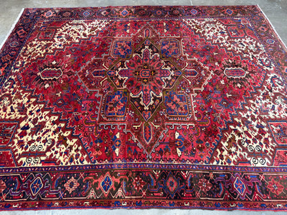 Hand-Knotted Persian Heriz Rug - 9’3”x11’9”