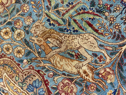 11’x14’10” Antique Hand-Knotted Fine Wool Persian Kerman Area Rug Handmade