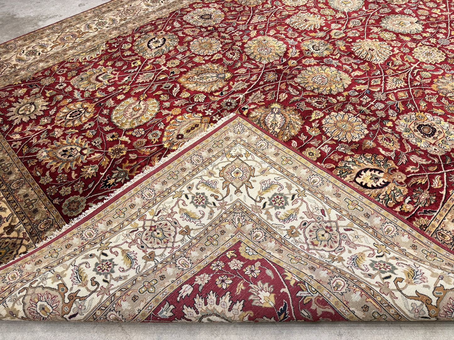 8’9”x12’3” Hand-Knotted Very Fine Wool Agra Area Rug 50 Raj