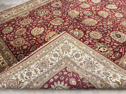 8’9”x12’3” Hand-Knotted Very Fine Wool Agra Area Rug 50 Raj