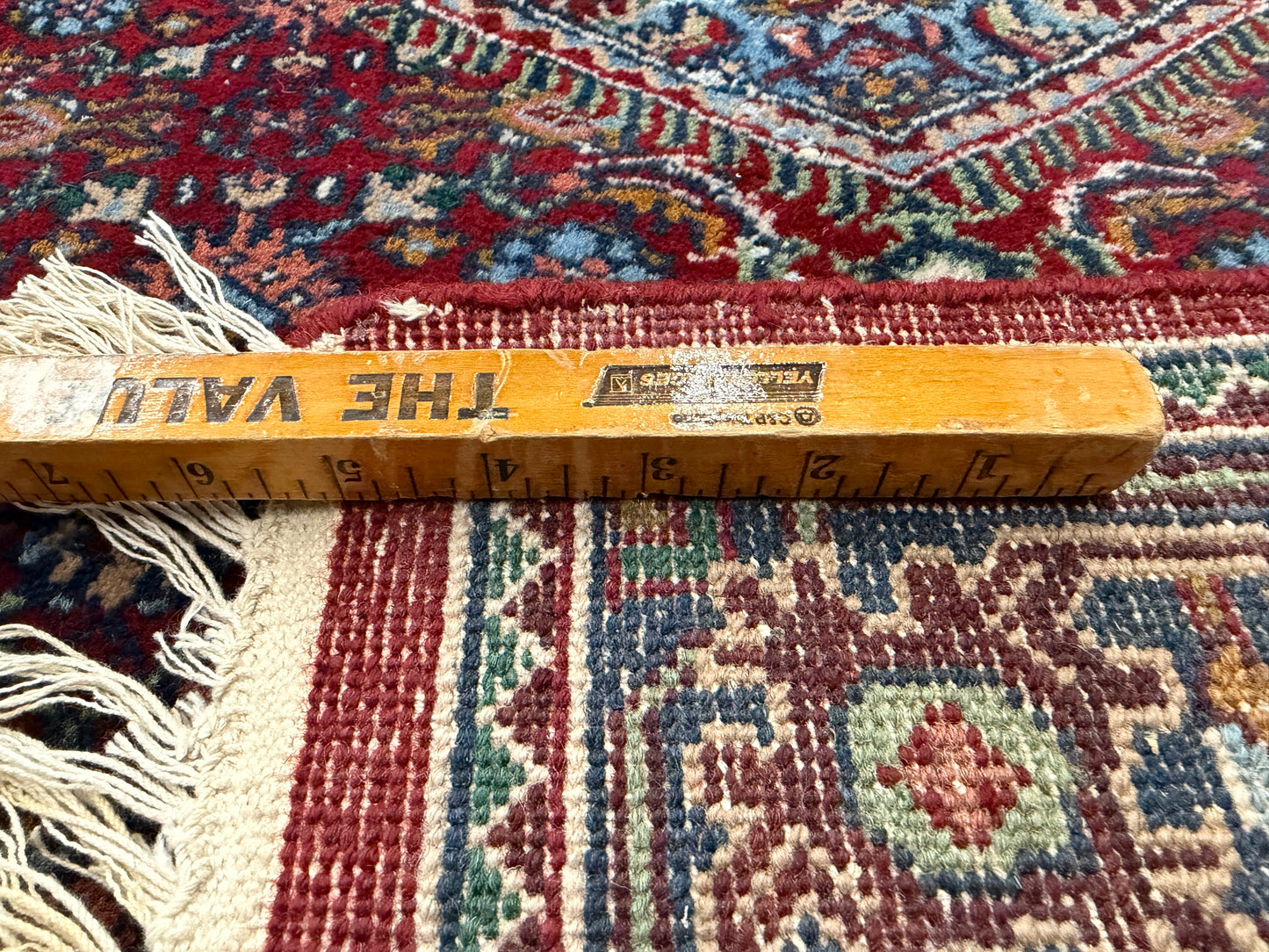 3’4”x5’6” Fine Hand-Knotted Wool IndoBidjar Persian Rug 3x5 Burgundy Handmade Carpet