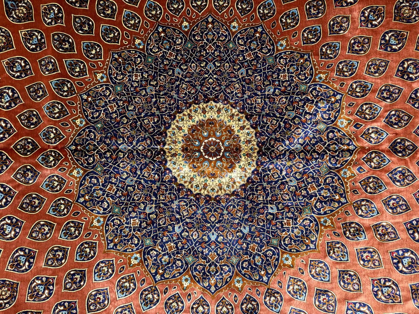 11’3”x16’5” Hand-Knotted 100% Silk Persian Qum Rug - Signed