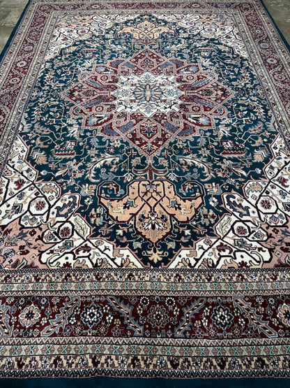 9’9”x13’10” Hand-Knotted Wool IndoHeriz Area Rug