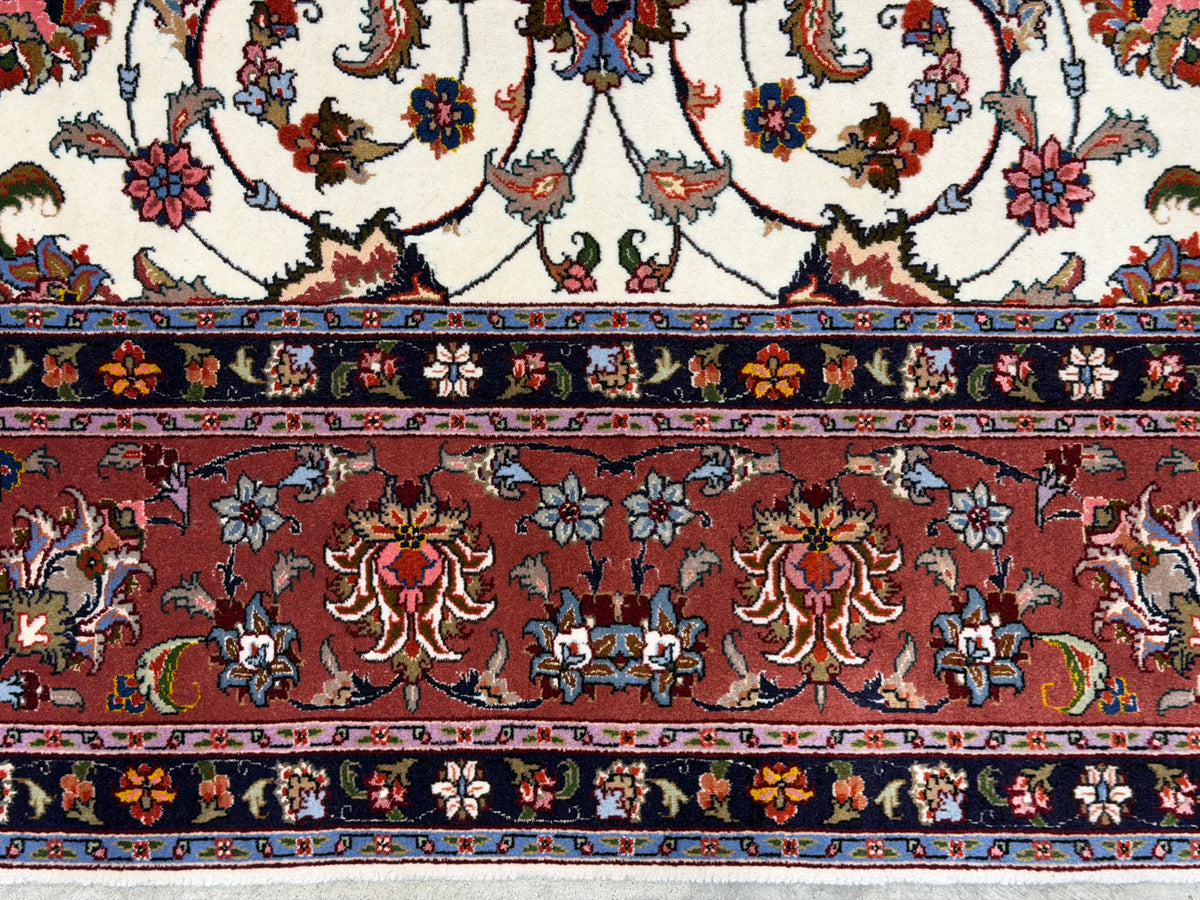 Hand-Knotted 60 Raj Persian Tabriz Rug - 6'2"x9'3"