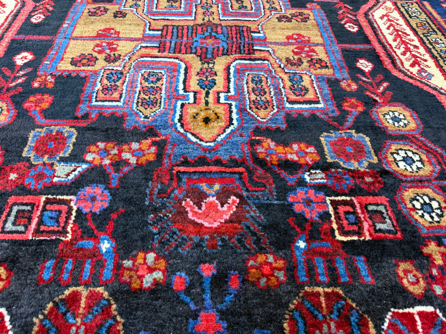 5'3"x 8'1" Vintage Hand-Knotted Wool Nahavand Persian Rug 5x8 Handmade Carpet