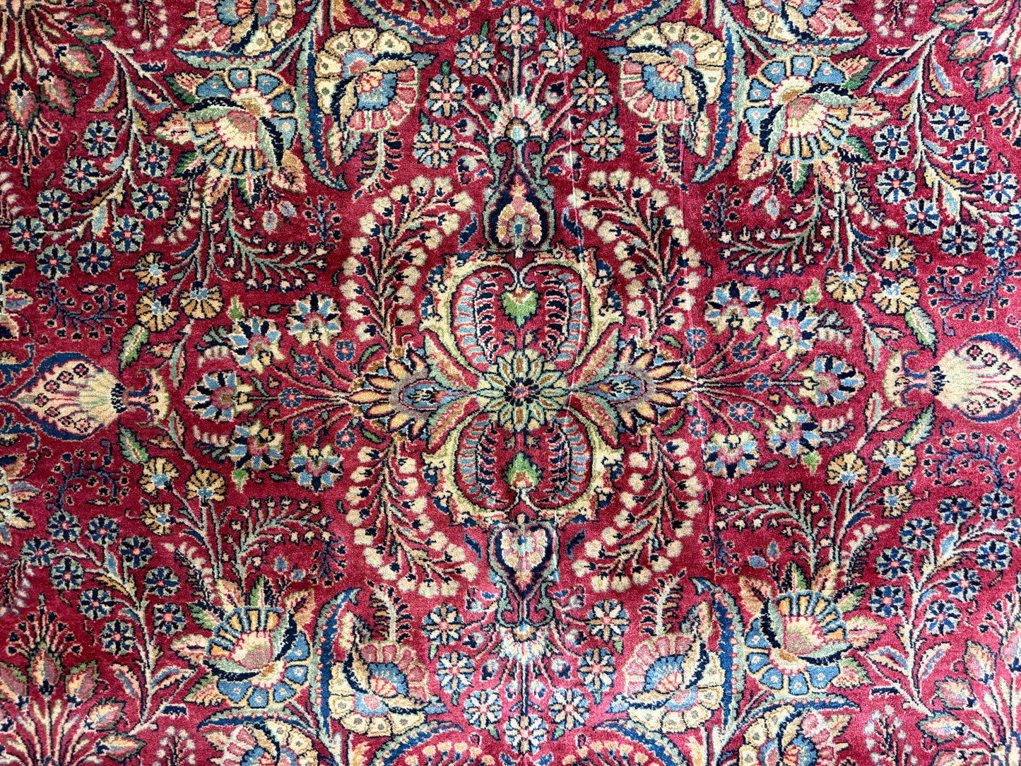 9’11”x13’6” Antique Hand-Knotted Fine Kork Wool Persian Sarouk Area Rug Handmade