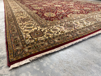 8’9”x12’3” Hand-Knotted Very Fine Wool Agra Area Rug 50 Raj