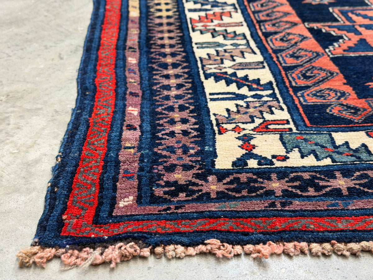 Antique Hand-Knotted Kazak Rug - 4’2”x5’6”