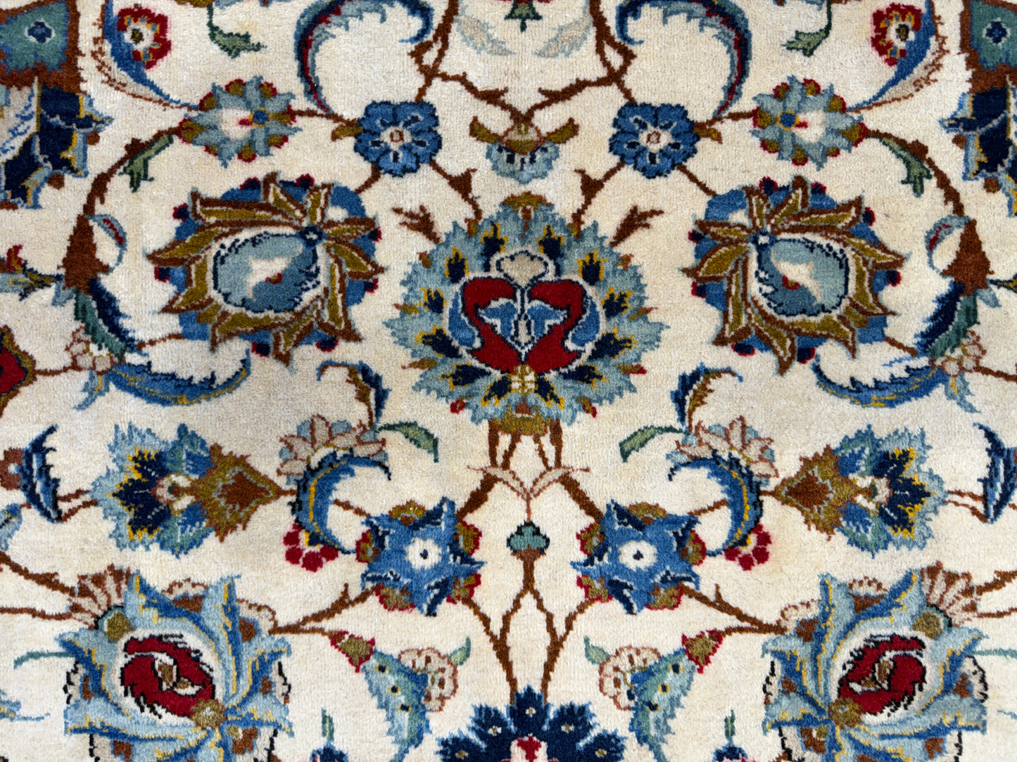 9’9”x13’1” Antique Hand-Knotted Persian Kashan All-over Signed Sanaee Area Rug