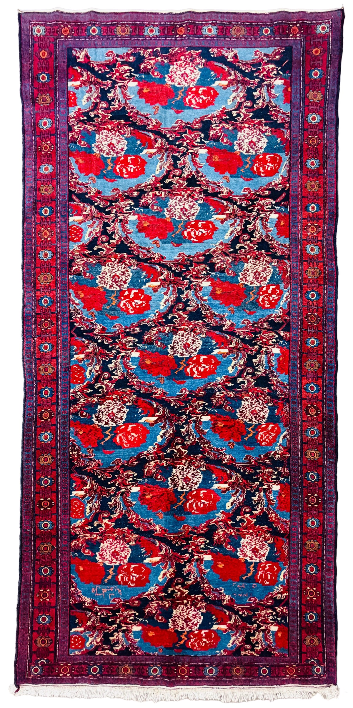 Hand-Knotted Persian Senneh Rug - 4'9"x10'