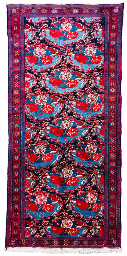Hand-Knotted Persian Senneh Rug - 4'9"x10'