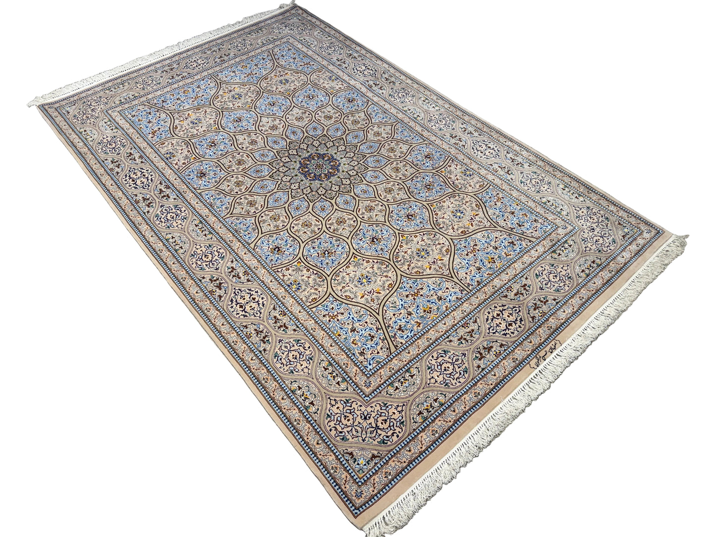 Hand-Knotted Persian Isfahan Rug - Signed Mortazavi - 5’x7’9”