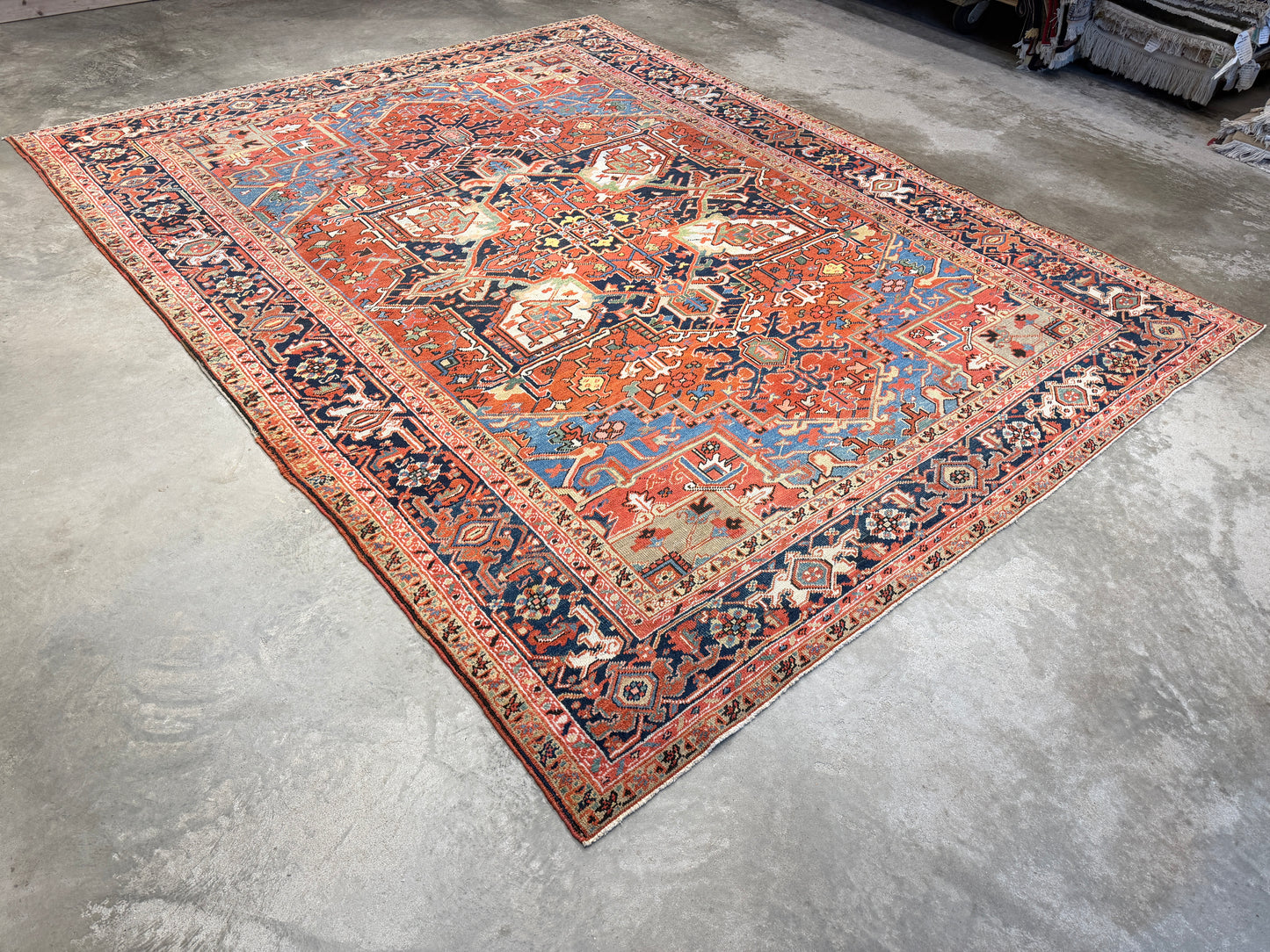 Hand-Knotted Persian Heriz Serapi Rug - 8’1”x10’5”