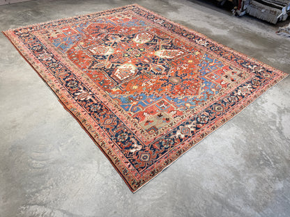 Hand-Knotted Persian Heriz Serapi Rug - 8’1”x10’5”