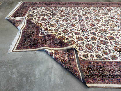 9’5”x12’6” Very Fine Hand-Knotted Persian Mashad 70 Raj Area Rug