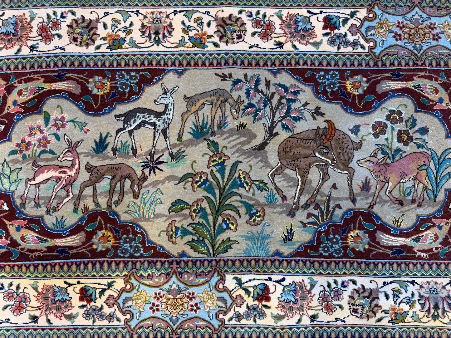 11’7”x17’2” Very Fine Hand-Knotted Signed Persian Tabriz Pictorial Area Rug