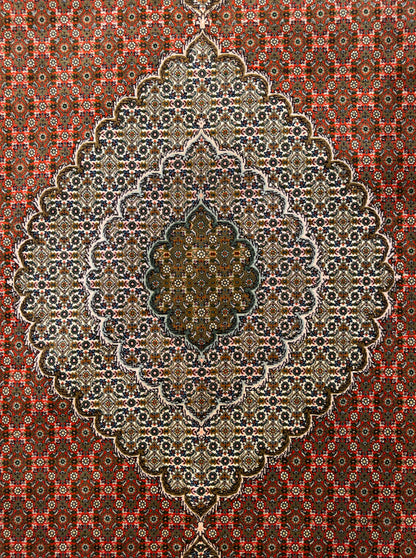 Hand-Knotted Persian Tabriz Mahi Rug - 6'6"x9'6"