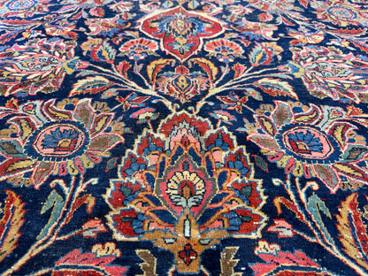 10’x13’7” Very Fine Antique Hand-Knotted Persian Kashan Area Rug