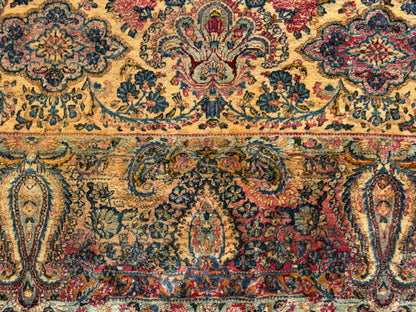 9’10”x17’6” Antique Hand-Knotted Lavar Kerman Persian Area Rug