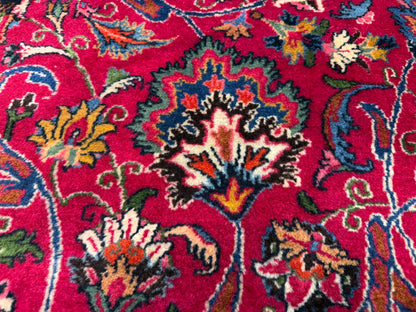 11’6”x16’5” Hand-Knotted Very Fine Wool Persian Mashad Signed Area Rug Handmade