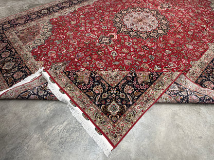 11’6”x16’3” Hand-Knotted Very Fine Wool Persian Tabriz Area Rug 60 Raj