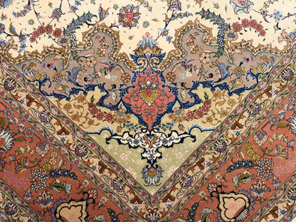 Hand-Knotted 60 Raj Persian Tabriz Rug - 10’x13’1”