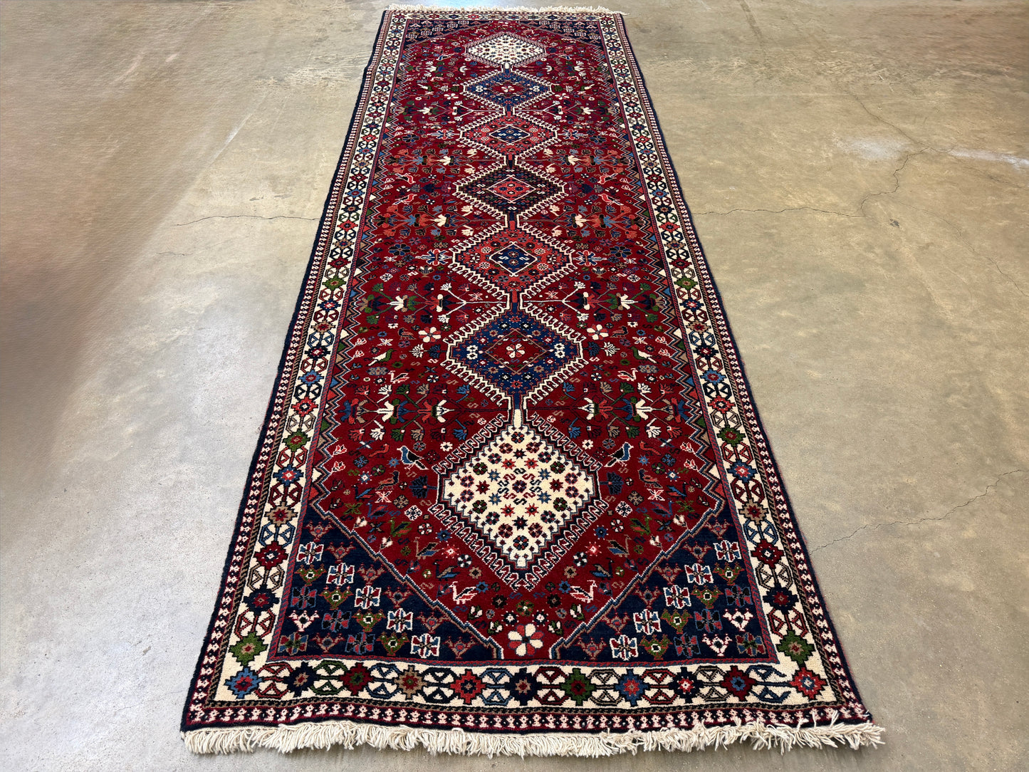 Hand-Knotted Antique Yalameh Runner - 3’4”x9’8”