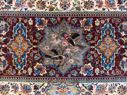 11’7”x17’2” Very Fine Hand-Knotted Signed Persian Tabriz Pictorial Area Rug