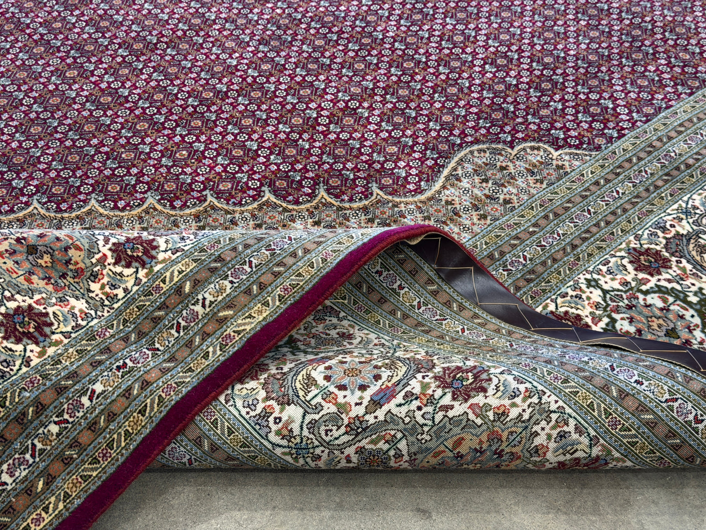 Hand-Knotted Persian Tabriz Mahi Rug - 10’x13’5”