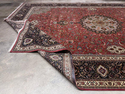 13’3”x20’2” Hand-Knotted 55 Raj Persian Tabriz Rug