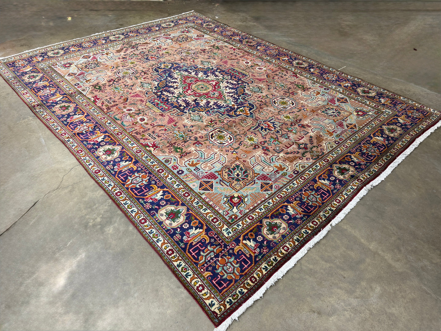 9’8”x13’ Hand-Knotted Persian Tabriz Area Rug