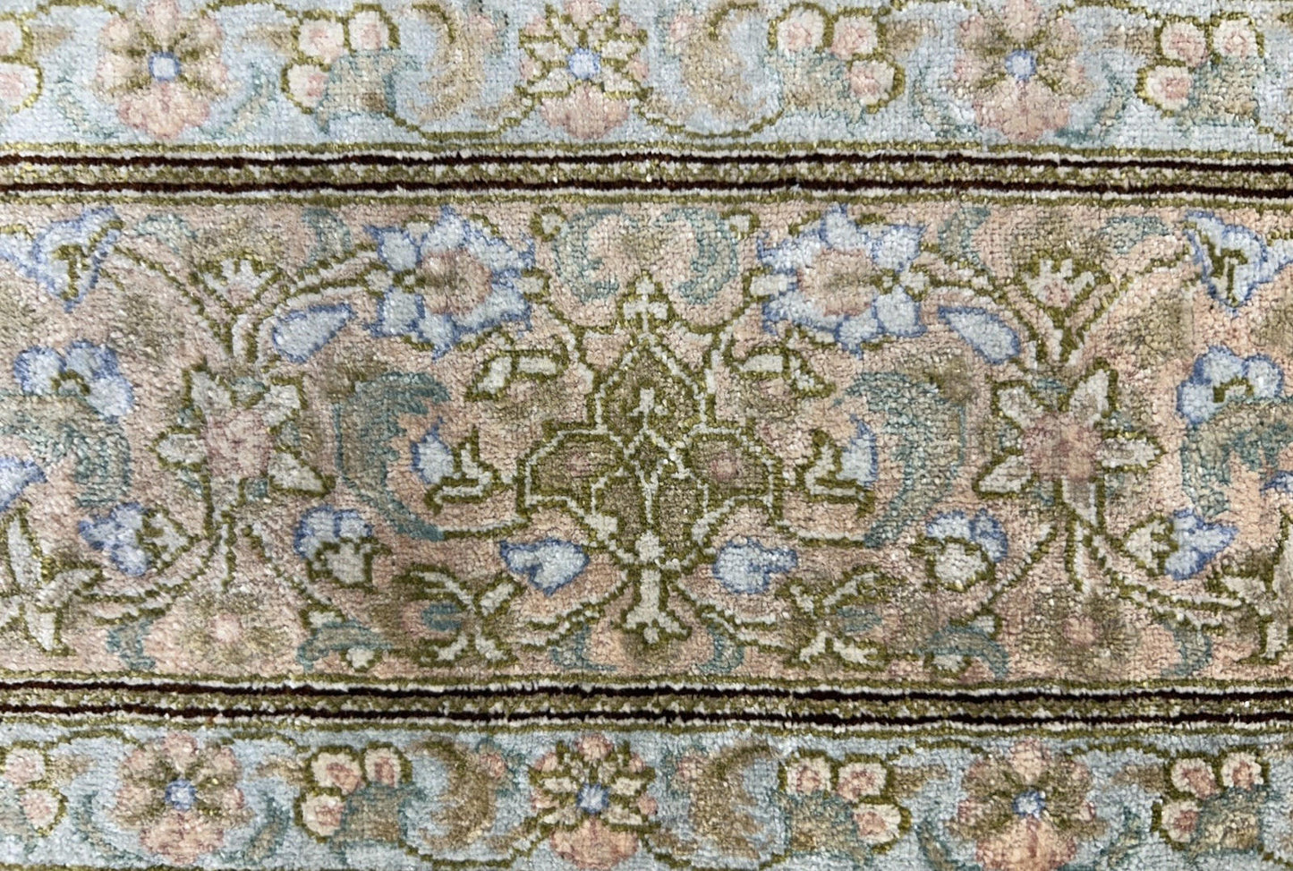 3x5 Luxurious Fine Hand-Knotted 100% Silk Persiane Qume Rug Handmade Green