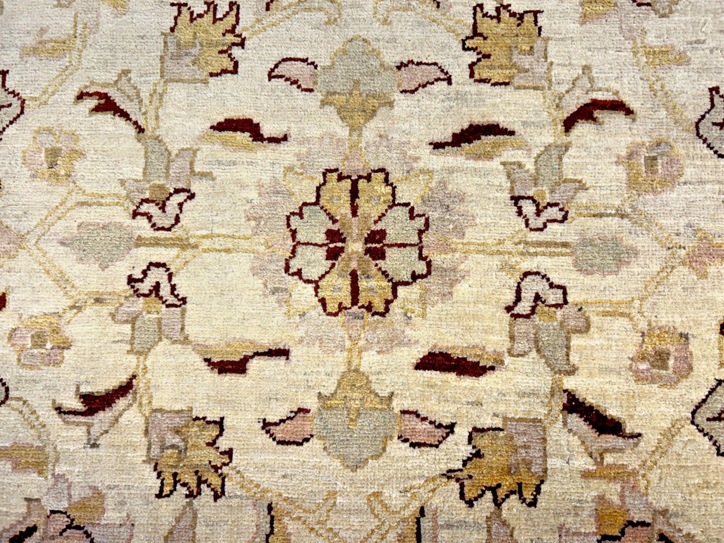 4'3"x6'1" Hand-knotted Wool All-Over Area Rug - Handmade Carpet Beige 4x6