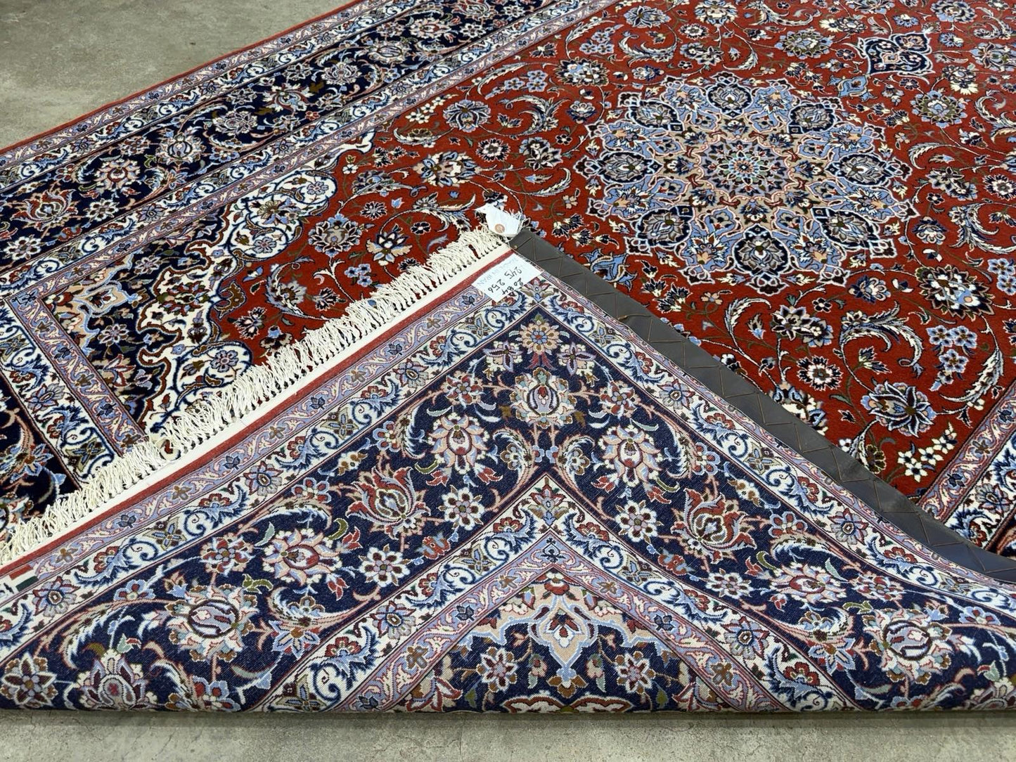 5’x8’ Hand-Knotted Fine Wool & Silk Isfahane Zolfaghari Area Rug - Red Signed