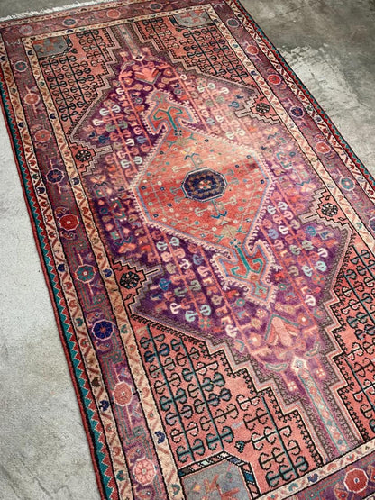 4'2"x7'7" Tribal Handmade 100% Wool Persian Nahavand Rug