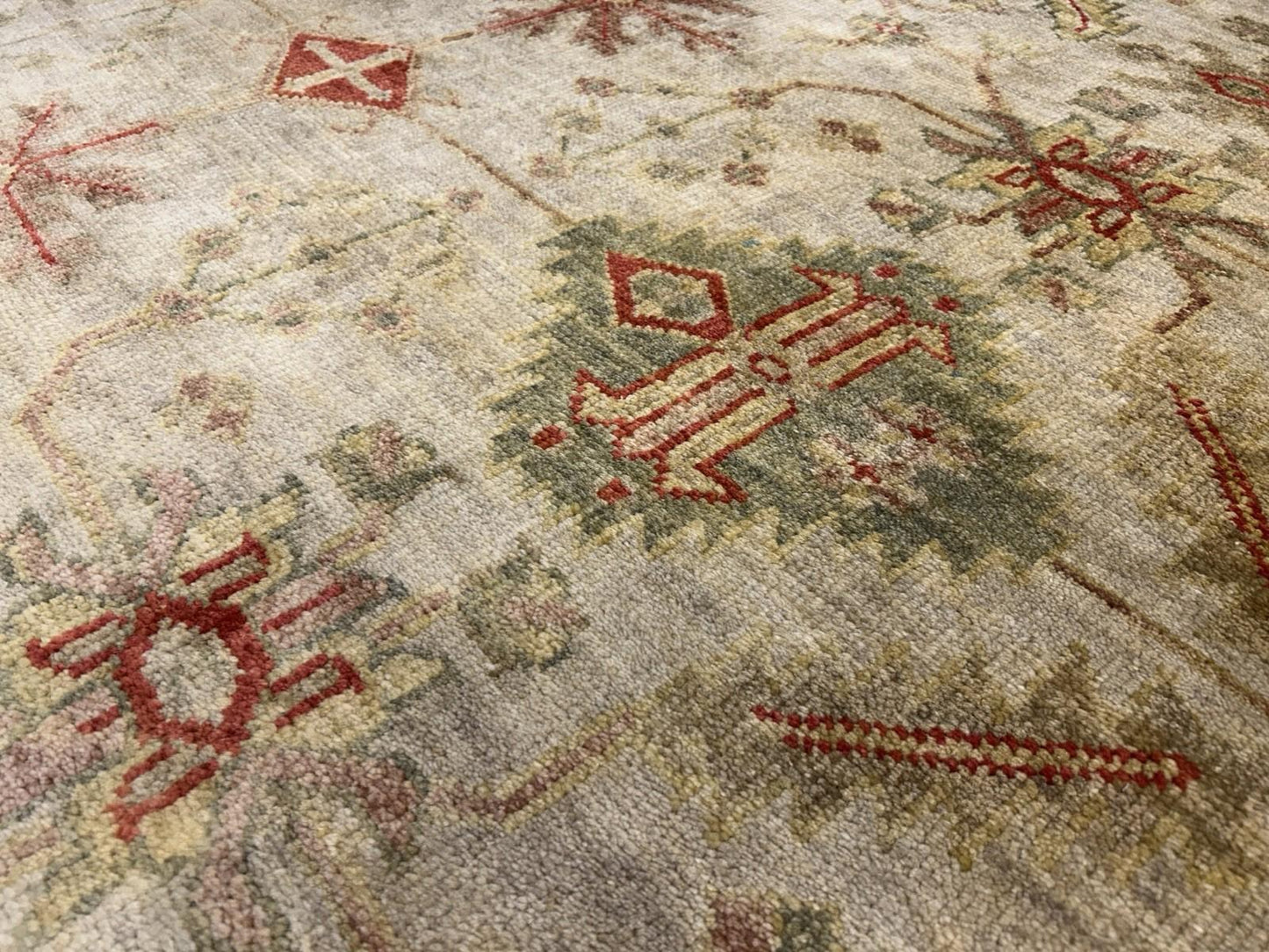 8’4”x10’ Hand-Knotted Wool Oushak All-over Area Rug