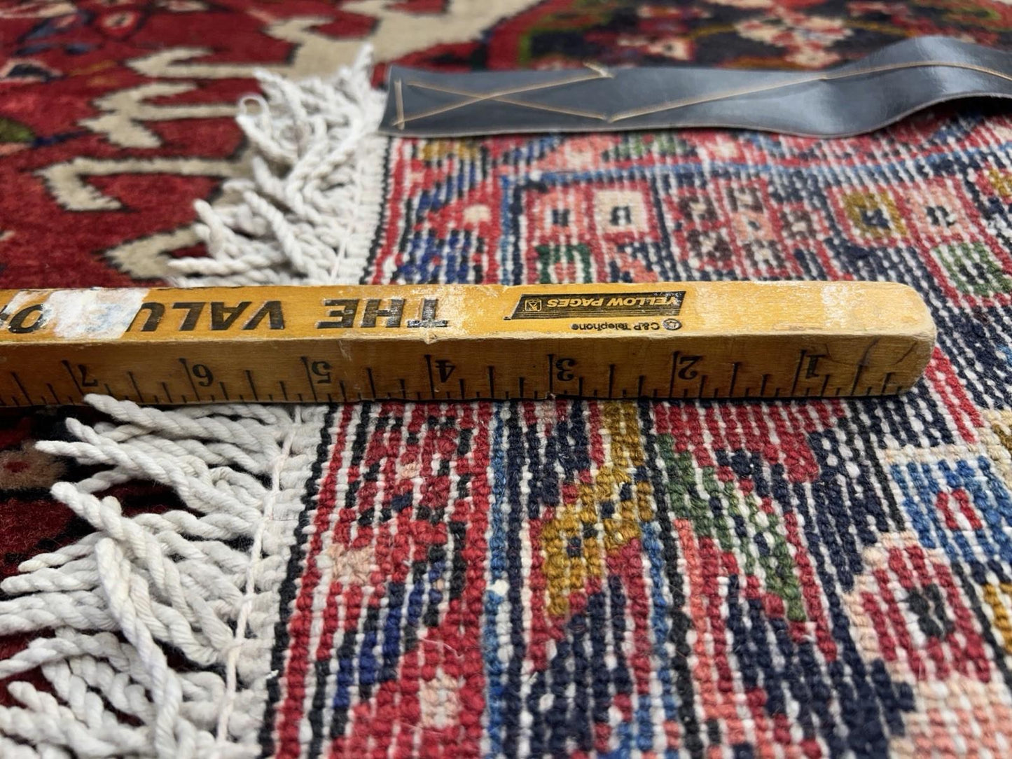 5’x12’10” Antique Hand-knotted Wool Herize Runner Rug - Handmade Red 5x13