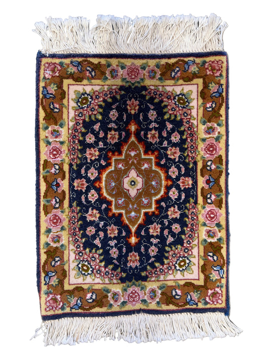 Hand-Knotted Persian Tabriz Rug - 1’x1’6”