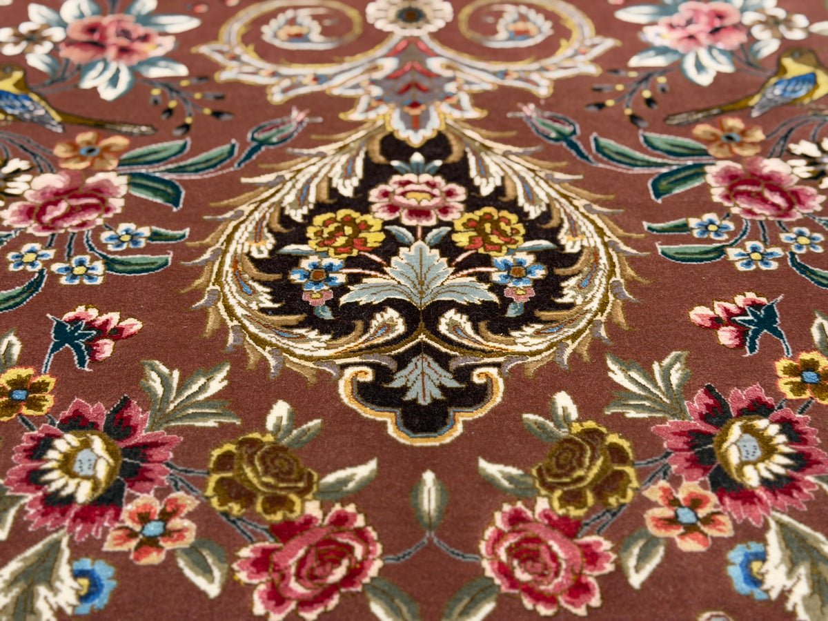 Hand-Knotted 80 Raj Persian Tabriz Rug - 6'9"x9'10"