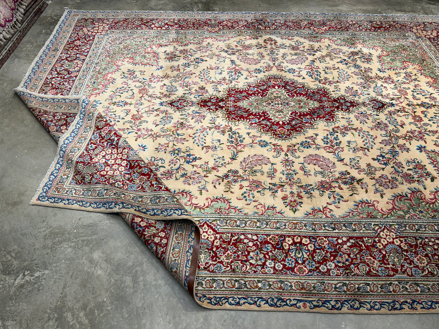 10’2”x13’9” Hand-Knotted Persian Kerman Signed Area Rug