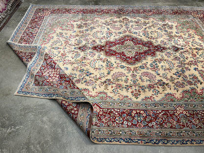 10’2”x13’9” Hand-Knotted Persian Kerman Signed Area Rug