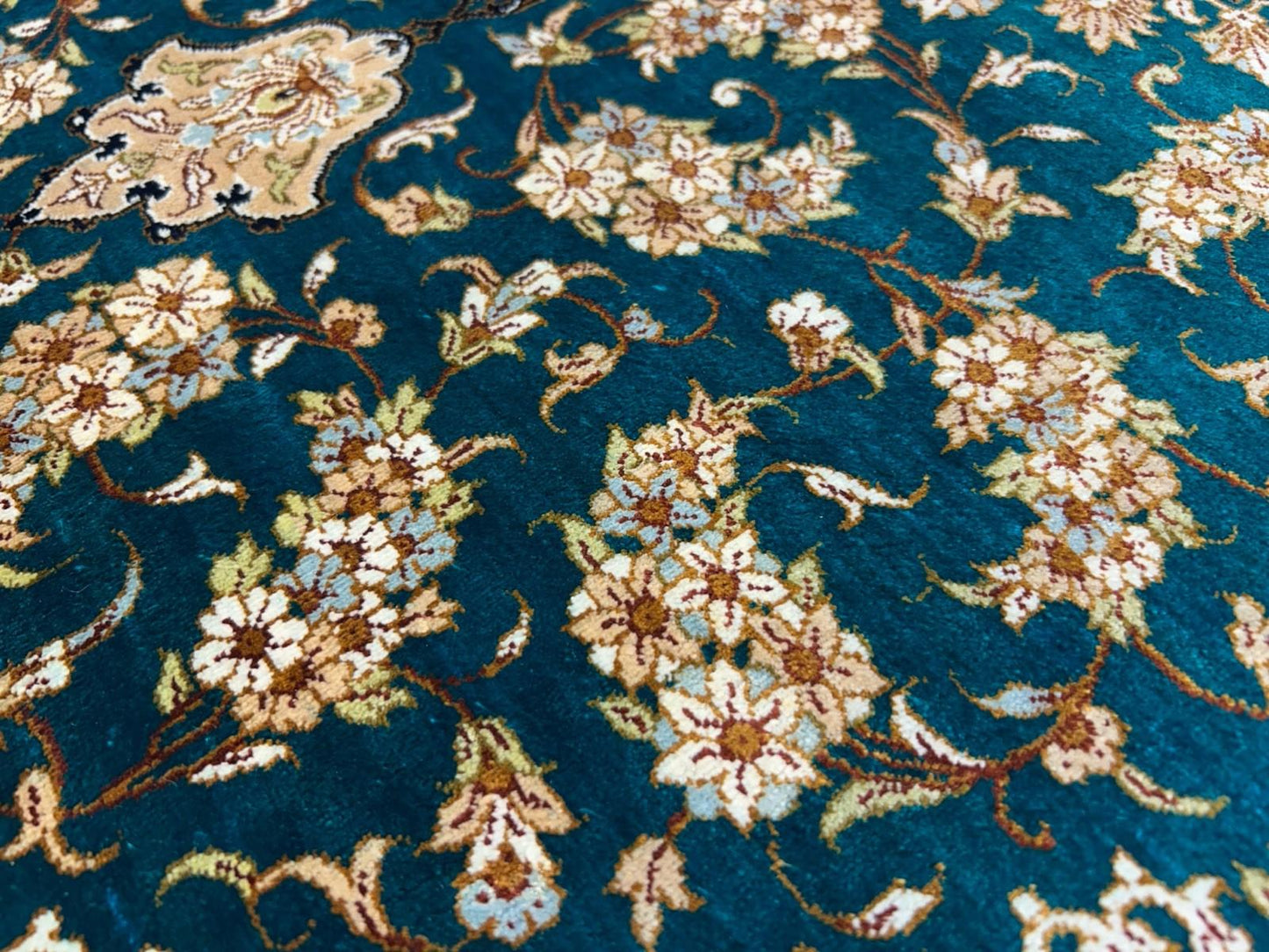 3x5 Luxurious Fine Hand-Knotted 100% Silk Signed Persiane Qume Rug Handmade