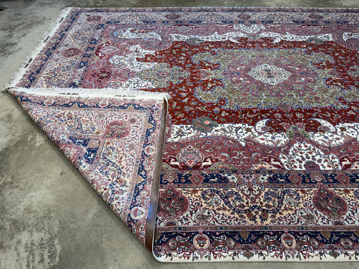 Hand-Knotted 70 Raj Persian Tabriz Pictorial Rug - 10’4”x13’3”