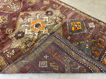 4’6”x12’9” Hand-Knotted Wool Russian Signed Kazak Runner