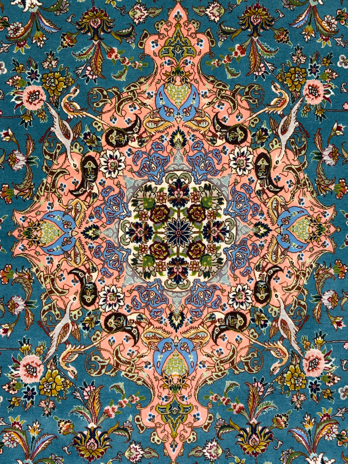 Hand-Knotted 80 Raj Persian Tabriz Rug - Signed Aghazadeh - 5'9"x9'5"