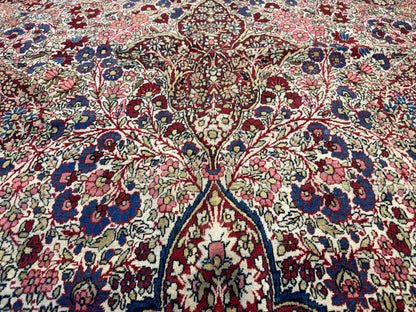 12’11”x21’7” Very Fine Collector Antique Hand-Knotted Signed Persian Kerman Area Rug