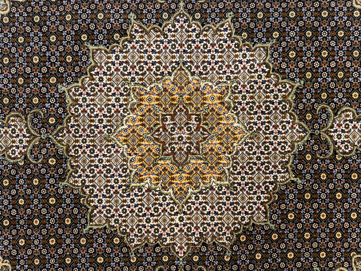 Hand-Knotted 60 Raj Persian Tabriz Rug - 6'6"x6'8"